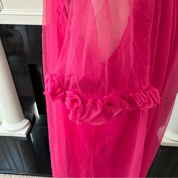 Vintage Hot Pink Nightgown & Bernette Sheer Robe Peignoir Set – Medium - Picture 7 of 16